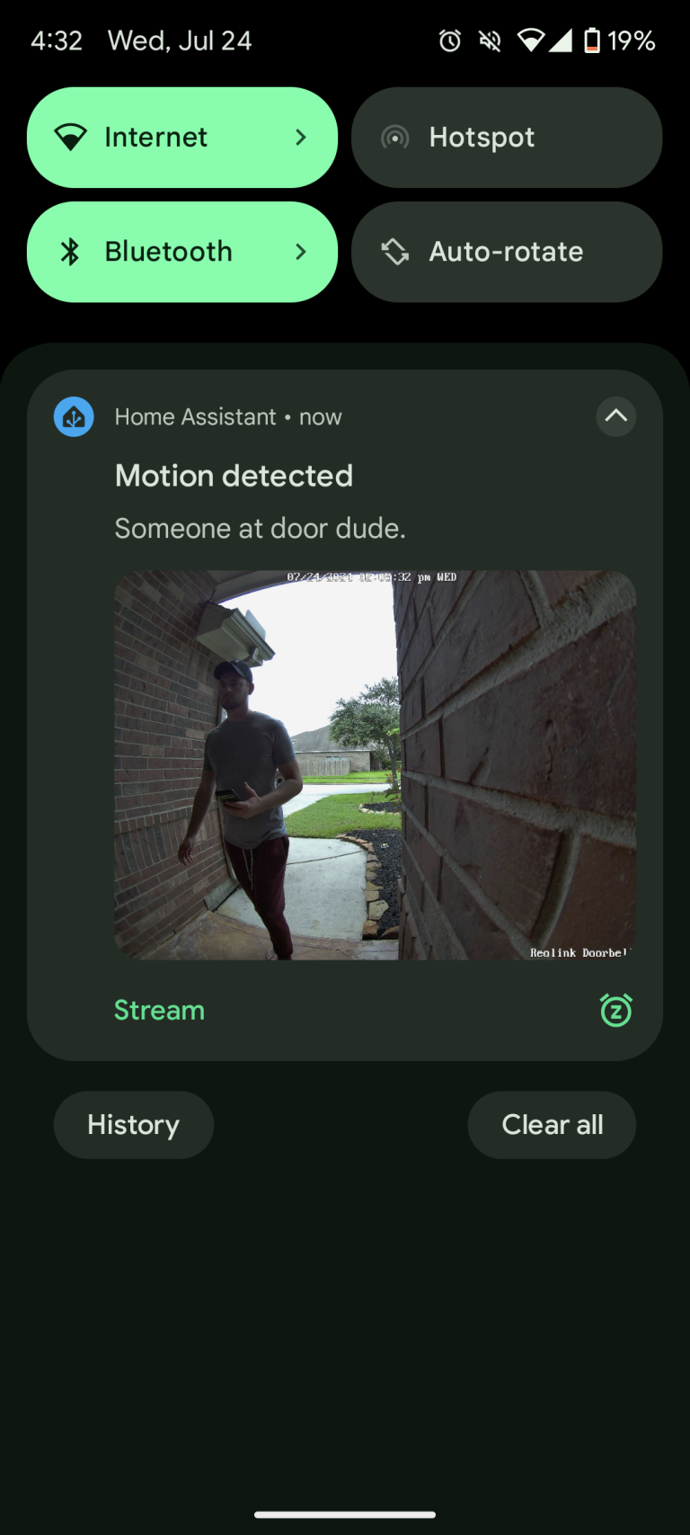 Reolink Doorbell Notifications with Snapshots in Home Assistant